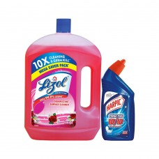 LIZOL DISINFECTANT SURFACE CLEANER (FLORAL) 2 L- WITH FREE HARPIC 500 ML