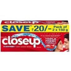 Closeup Everfresh+ Anti-Germ Red Hot Gel Toothpaste : 2x150 g